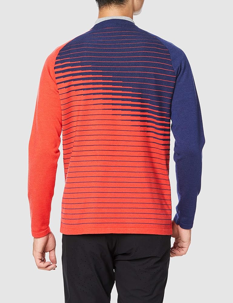 coco 中古 デサントゴルフ DESCENTE GOLF メンズ セーター XO オレンジ×紺 長袖クルーネックニット ライジング柄 coco 中古 デサントゴルフ DESCENTE GOLF メンズ セーター XO